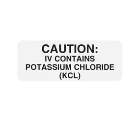 Centurion Labels: Caution IV Contains Potassium Chloride IV Label IVL1186 - 3.0 Roll