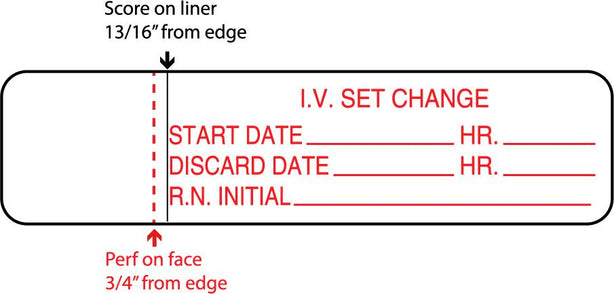 Centurion Nursing IV Tubing Labels - IVL1240 - 1 Roll - MDL-IVL1240
