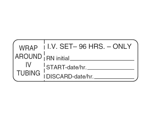 Centurion Labels: Chart Label, I. V. Set - 96 Hrs. - Only 1 x 3 IVL2803 - 3.0 Roll - MDL-IVL2803