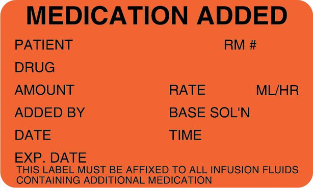 Centurion Nursing IV Bag Labels - IVL816 - - MDL-IVL816