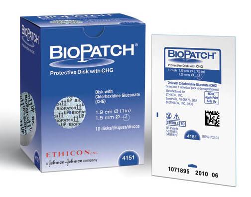 ETHICON Biopatch Protective Disks with CHG 4151 10 Each - MDL-J-J4151Z