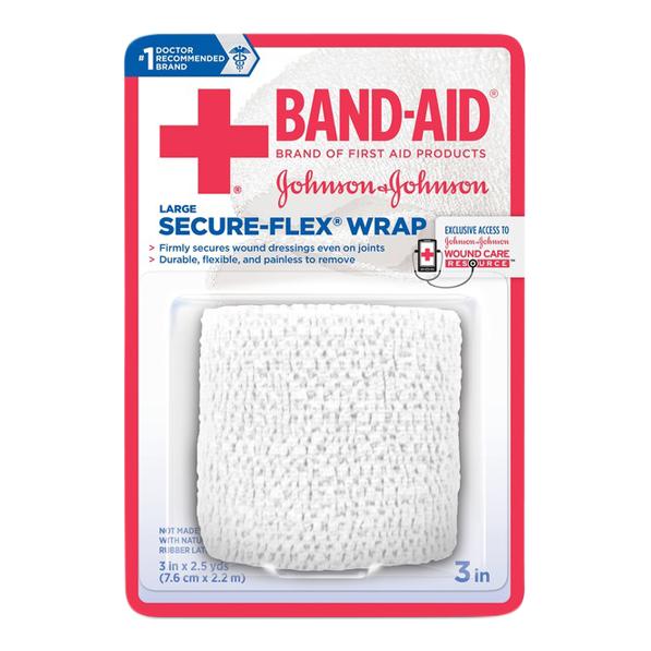 Johnson Band-Aid First Aid Secure-Flex Wrap, 3"W x 2.5 yd. L, Size L - 116151 - 24 Each