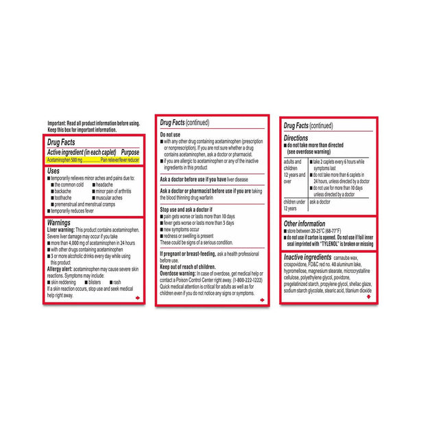 Johnson & Johnson Tylenol Extra-Strength Caplets 44905 - 1.0 Each