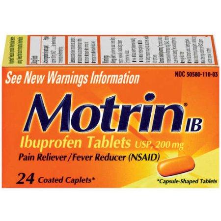 Johnson 300450481269 Motrin IB Ibuprofen Caplet, Coated, 200 mg, 24 Caplets / Box - MDL-JIP450481269 - 48 Each