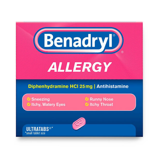 Johnson 531703100 Benadryl Allergy Ultratab, 25 mg Diphenhydramine HCI, 24 Tablets / Box - MDL-JIP531703100 - 576 Each