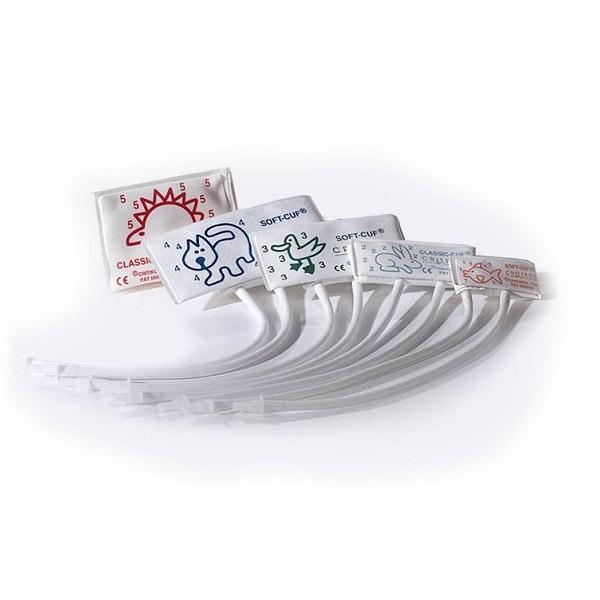 GE with 2-Tube Blood Pressure Cuff, Soft, Disposable, 2 Tube Connector, Neonatal Number 3, Green/White - 2523 - 1 Each