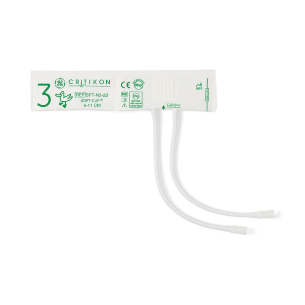 Ge Soft-Cuf Blood Pressure Cuff with 2-Tube Neo-Snap Connector, Green, Neonatal 3 - SFT-N3-2B - 20 Each