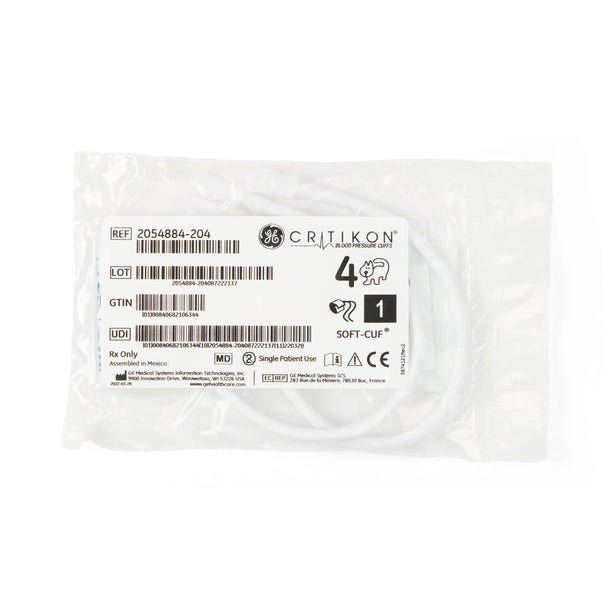 Ge Soft-Cuf Blood Pressure Cuff with 2-Tube Neo-Snap Connector, Navy, Neonatal 4 - SFT-N4-2B - 20 Each