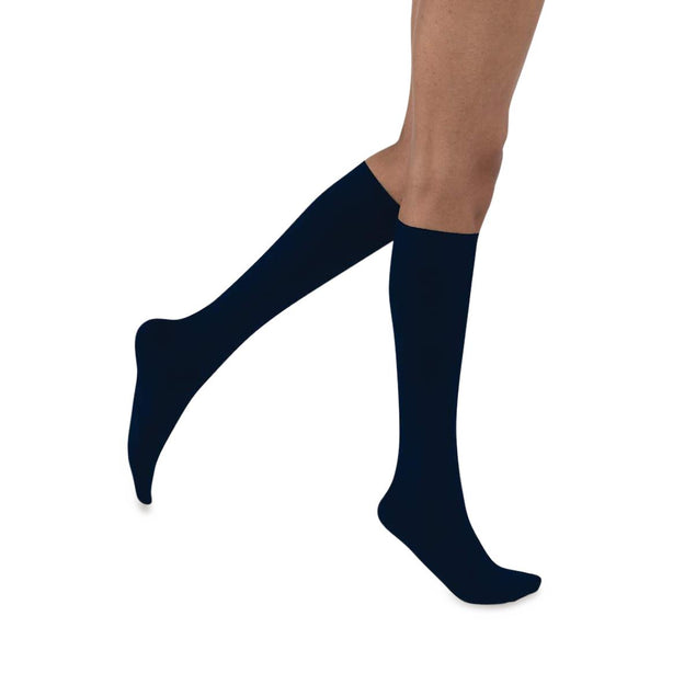 Bsn Medical Jobst Knee Highs with SoftFit Technology Knee-High 20-30 mm Hg Foot Compression Garment, Opaque Navy, Size L - 7769247