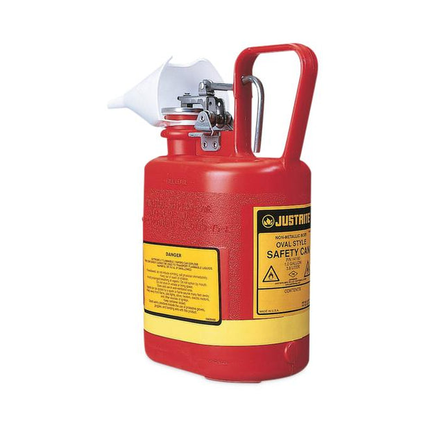 Justrite Oval Nonmetallic Safety Can, Red, 1 gallon - 14160 - 1 Each