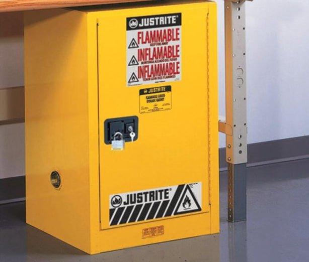 Justrite Sure-Grip EX Compac Flammable 891220 Cabinet, Safety, Suregrip, 12GAL, Fl Resist - MDL-JUS891220 - 1 Each
