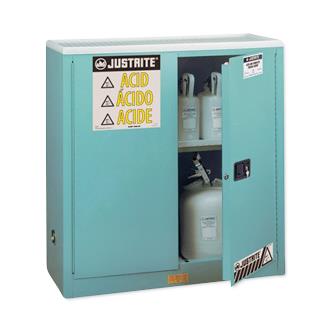 Justrite Sure-Grip EX Corrosive-Acid Steel 893002 Safety Cabinet, 30GAL, 2 Door, Blue - MDL-JUS893002 - 1 Each