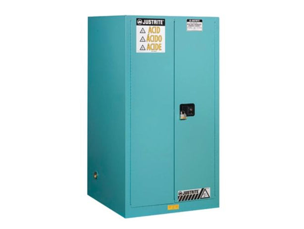 Justrite 896002 Sure-Grip EX Corrosive-Acid Steel Safety Cabinet, Manual Door, Blue, 60 gal. - MDL-JUS896002 - 1 Each