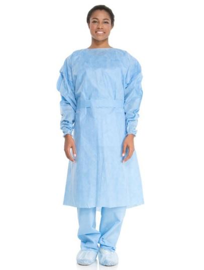 Spuncare AAMI Level 2 PP SMS Isolation Gowns with Elastic Wrists - 13961 - 10 Each - MDL-K-C13961Z