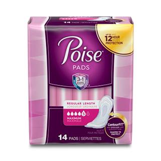 Kimberly-Clark Corporation Poise Maxi Pads with Side Shields 19568 - 84.0 Each