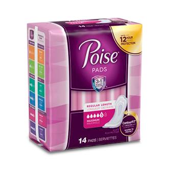 Kimberly-Clark Corporation Poise Maxi Pads with Side Shields 19568 - 84.0 Each