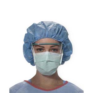Halyard 28806 Fluidshield ASTM Level 1 Fog-Free Surgical Mask with Ties, Green - MDL-K-C28806ZZ - 50 Each