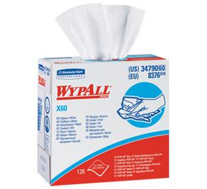 Kimberly-Clark X60 34770 WypAll Wiper, Hydroknit, 1/4 Fold, White, 11" x 23" - MDL-K-C34770 - 900 Each