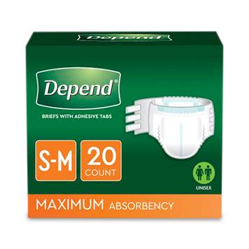 KIMBERLY-CLARK CORPORATION Depend Unisex Adult Protective Briefs with Tabs 35456 20 Each - MDL-K-C35456Z