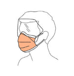 Halyard Level 3 Surgical Wrap and Visor FLUIDSHIELD Fog-Free Antiglare Mask with Ear Loops, Orange - 47147 - 1 Each