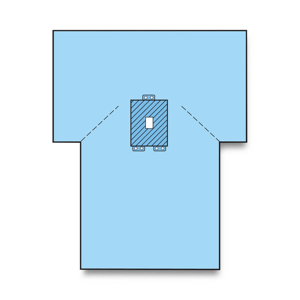 HALYARD Clear Instrument Pouch Pediatric Laparotomy Drape II with 4" x 6" Fenestration, Sterile, 100" x 72" x 124" - 66887 - 13 Each