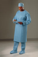 Halyard Fluid-Resistant Procedure Gown with Knit Cuffs, Blue, Size XL - 69028 - 10 Each
