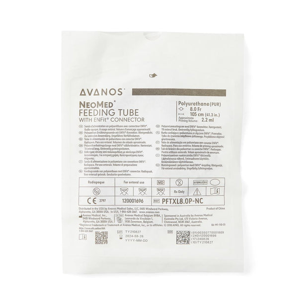 Neomed, Inc Neomed ENFit Silicone Feeding Tubes PFTXL8.0P-NC - 10.0 Each