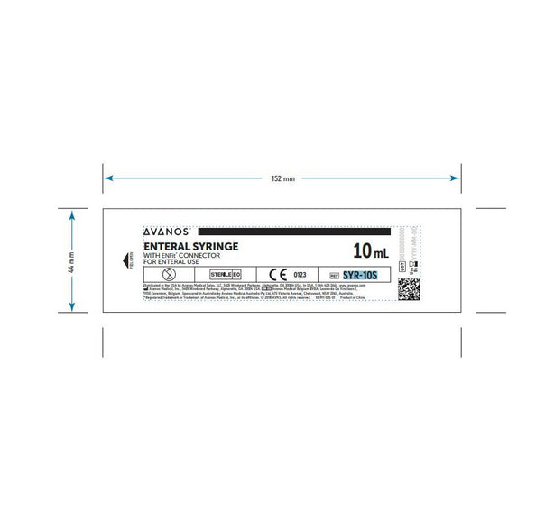 Avanos Medical, Inc. Enteral Syringe with ENFit Connectors SYR-10S - 100.0 Each