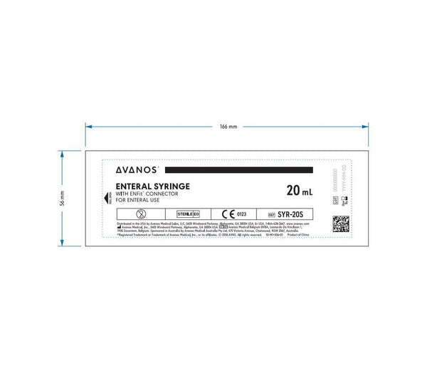 Avanos Medical, Inc. Enteral Syringe with ENFit Connectors SYR-20S - 50.0 Each