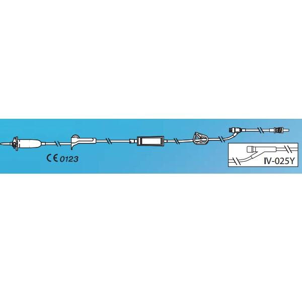 Kawasumi Labs America Huber Safety IV-025Y IV Injection Site Set, with 0.22 MIC - MDL-KAWIV025Y - 50 Each