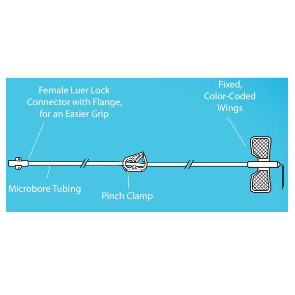 Kawasumi Labs America PI03001 Huber Winged Infusion Set, 8" Microbore Tubing, 20G x 1" - MDL-KAWPI03001 - 100 Each