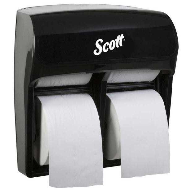 Kimberly-Clark High-Capacity SRB Tissue Pro MOD 4-Roll Toilet Paper Dispenser, Standard Rolls, Black - 44518 - 1 Each