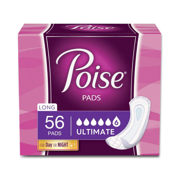 KIMBERLY-CLARK Bladder Control Pads,Long,Absorbent,Poise - 51442 - 56 Each