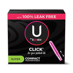 Kimberly-Clark U Kotex Click Compact Tampons, Super Absorbent - 51581 - 128 Each