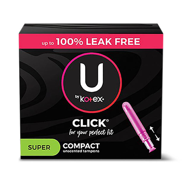Kimberly-Clark U Kotex Click Compact Tampons, Super Absorbent - 51581 - 128 Each