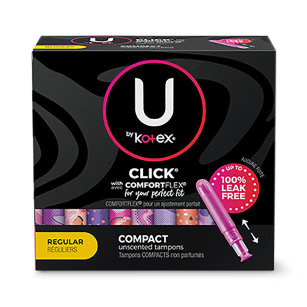 Kimberly-Clark U Kotex Click Compact Tampons, Regular - 53445 - 128 Each