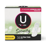 KIMBERLY-CLARK Feminine U By Kotex Security Ultra Thin Pads With Wings, Regular Absorbency, 36 Count - 53631 - 216 Each
