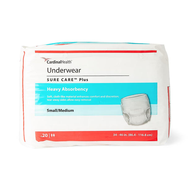 Cardinal Health Sure Care Plus Heavy Absorbency Protective Underwear 1605 20.0 Each-MDL-KDL1605Z