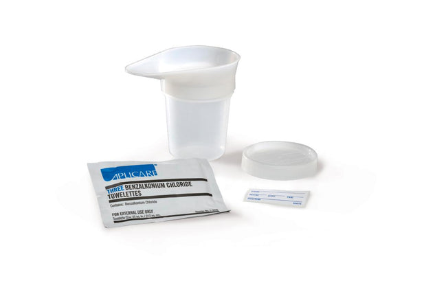 Cardinal Dover Midstream Specimen Catch Kit with Castile Soap Towelettes, 2 oz. - 2040SA - 100 Each