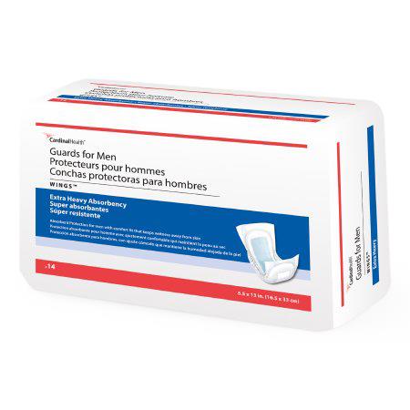 Cardinal Bladder Control Pads Wings Extra Heavy Absorbency Guards for Men, 6.5" x 13" - 23246A - 84 Each