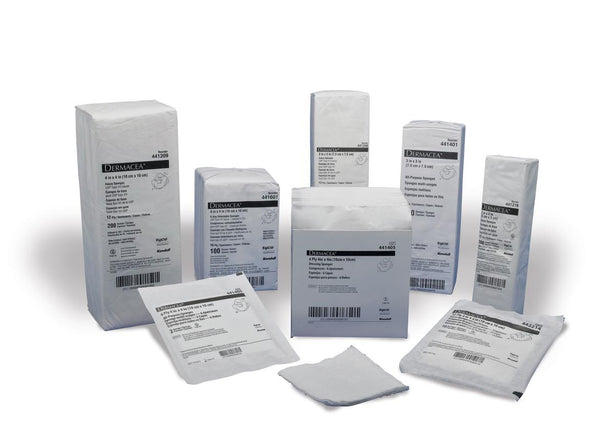 Cardinal Dermacea USP Type VII Gauze Sponge, Sterile, 12-Ply, 4" x 4", 2s - 442212 - 50 Each