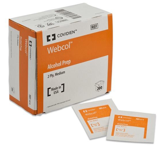 CARDINAL HEALTH Webcol 2-Ply Alcohol Prep Pads 5110 1 Each-MDL-KDL5110H