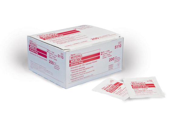 CARDINAL HEALTH Webcol 2-Ply Alcohol Prep Pads 5110 200 Each-MDL-KDL5110Z