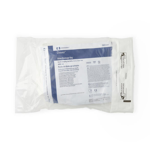 Cardinal Specialty Urinary 4,000 mL Anti-Reflux Drainage Bag with 48" Tubing and Drain Tube - 6261 - 1 Each