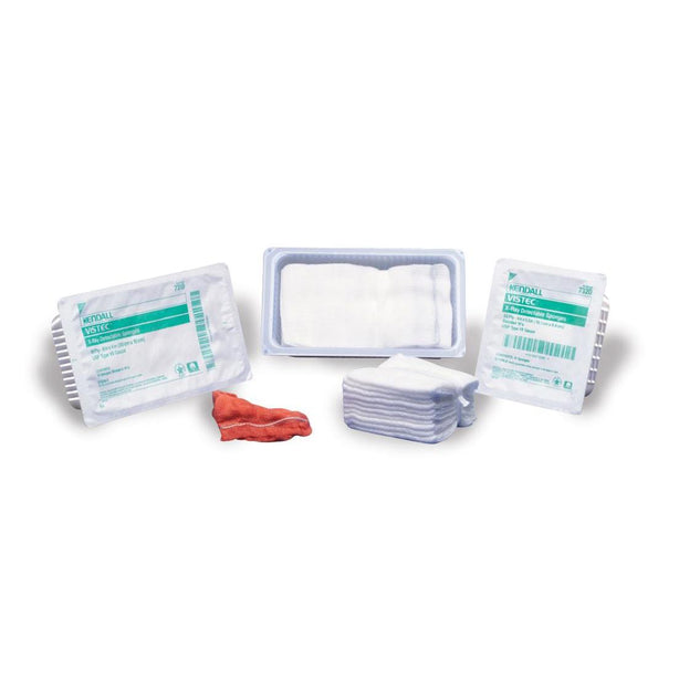 Cardinal Vistec X-ray Detectable Sponge, Sterile, 32 Ply, Banded, 4" x 3-1/2" - 7320 - 480 Each
