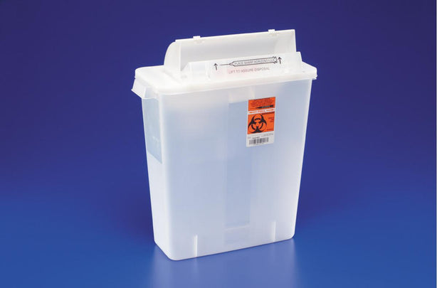 Cardinal SharpSafety Safety In-Room Sharps Disposal Container with SharpStar Lid, Transparent Red, 2 gal. - 8534SA - 1 Each