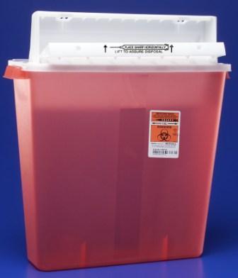 Cardinal SharpSafety Safety In-Room Sharps Disposal Container with SharpStar Lid, Clear, 4 gal. - 8540SA - 10 Each