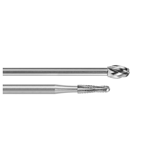 Brasseler Usa Medical Bone Oval Micro Burr with J-Notch and 10 Flutes, Stainless Steel, 54.5 mm L x 4.0 mm Head Dia. x 9.5 mm Head L - 16-S0903 - 1 Each