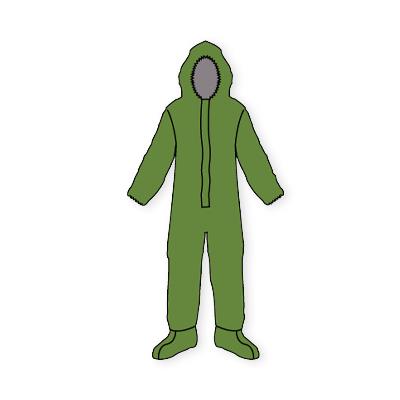 Kappler Zytron 400 Coveralls with Hood and Elastic Face Opening Z4H414GN2X3X - 6.0 Each - MDL-KPI414GN2X3X