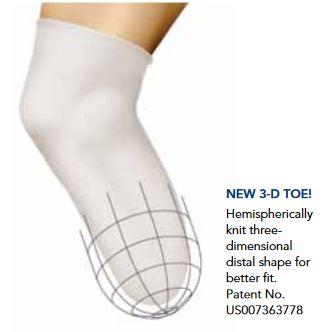 Knit-Rite 1SP5-XW-SH 5-Ply Soft-Sock Prosthetic Sock in CoolMax / Lycra, X-Wide Short, Fits Sock Size 4-5+, 10"-14" Long - MDL-KRI1SP5XWSH - 1 Each